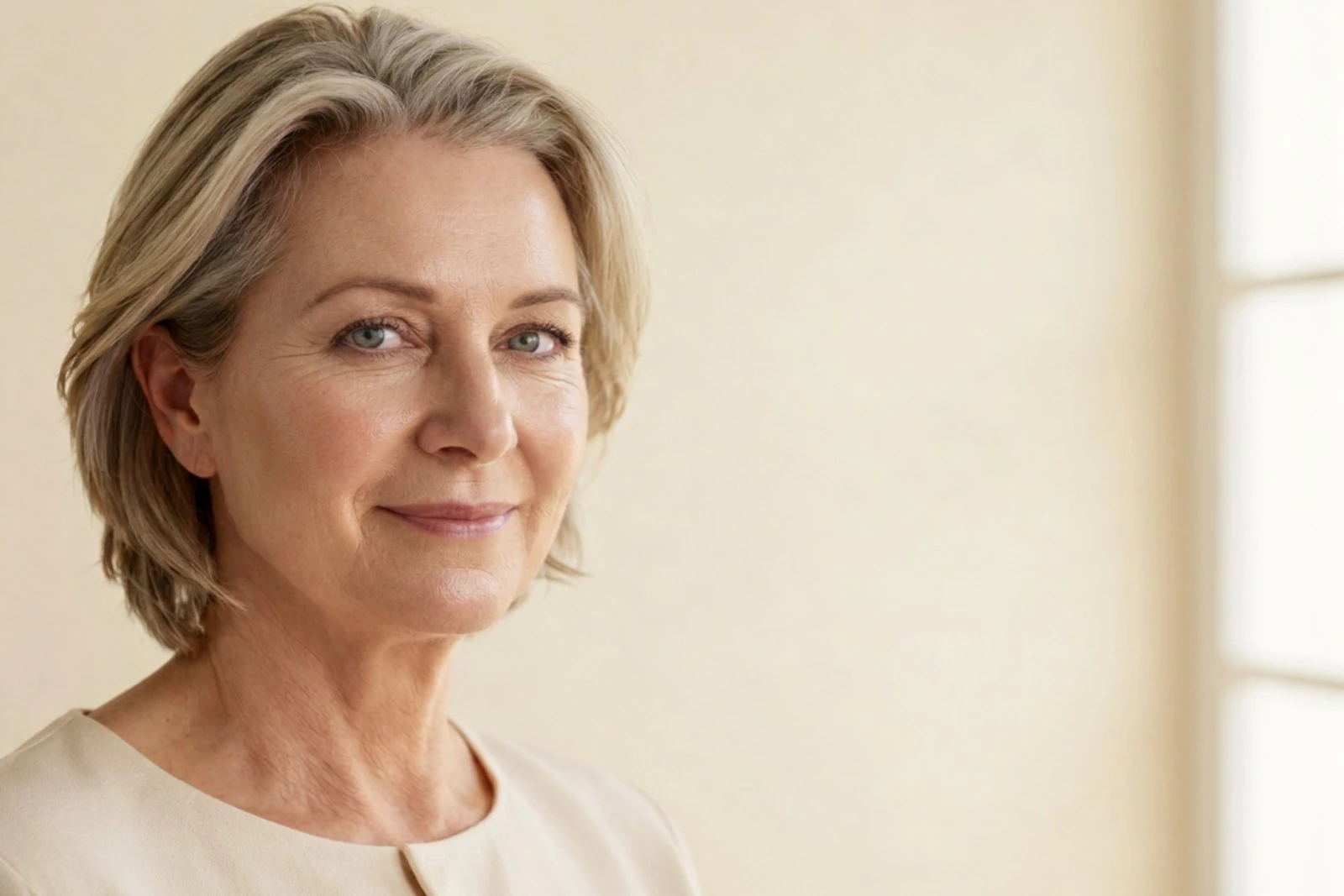Mature woman in a soft editorial portrait for CoolPeel CO2 laser resurfacing at Body Dezign House, Newstead, Brisbane