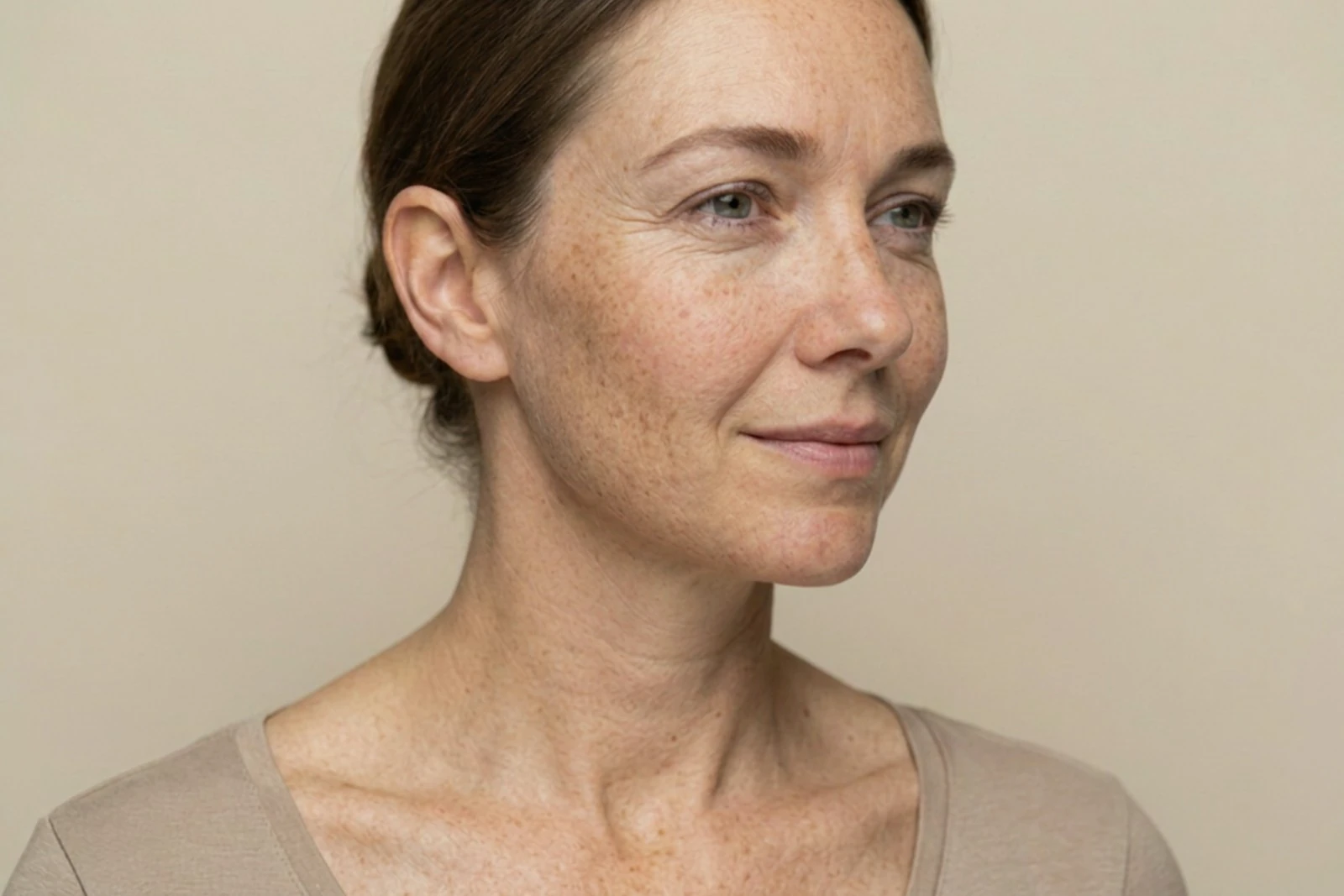 Clinical skin reference showing sun-induced facial pigmentation and freckles, the kind of concern assessed for Lumecca IPL at Body Dezign House, Newstead, Brisbane